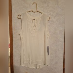 NEW! Daniel Rainn White Crochet Blouse